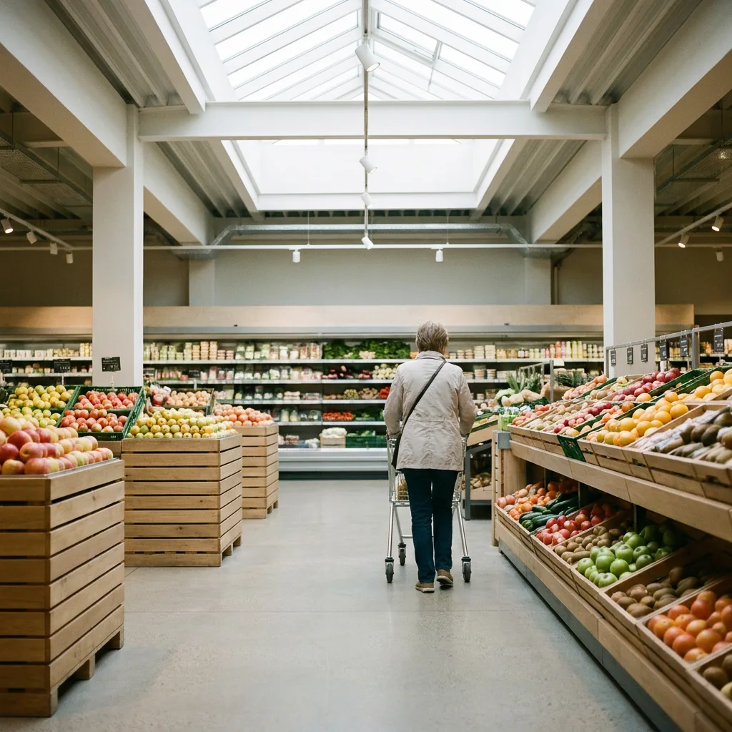 Escenario conceptual para una gran superficie de alimentación